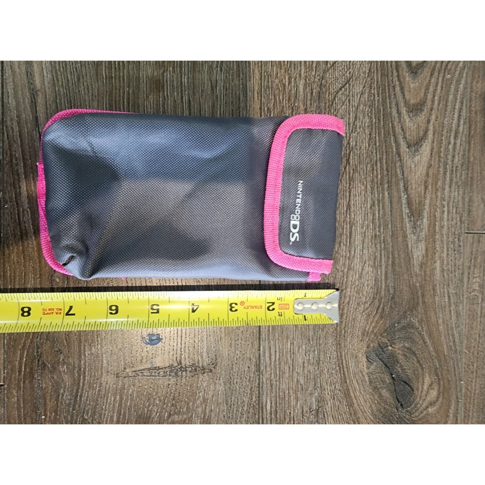 Nintendo DS Carrying Case Gray Pink Nylon Sleeve Pouch Travel Bag Logo Accessory - Picture 3 of 3